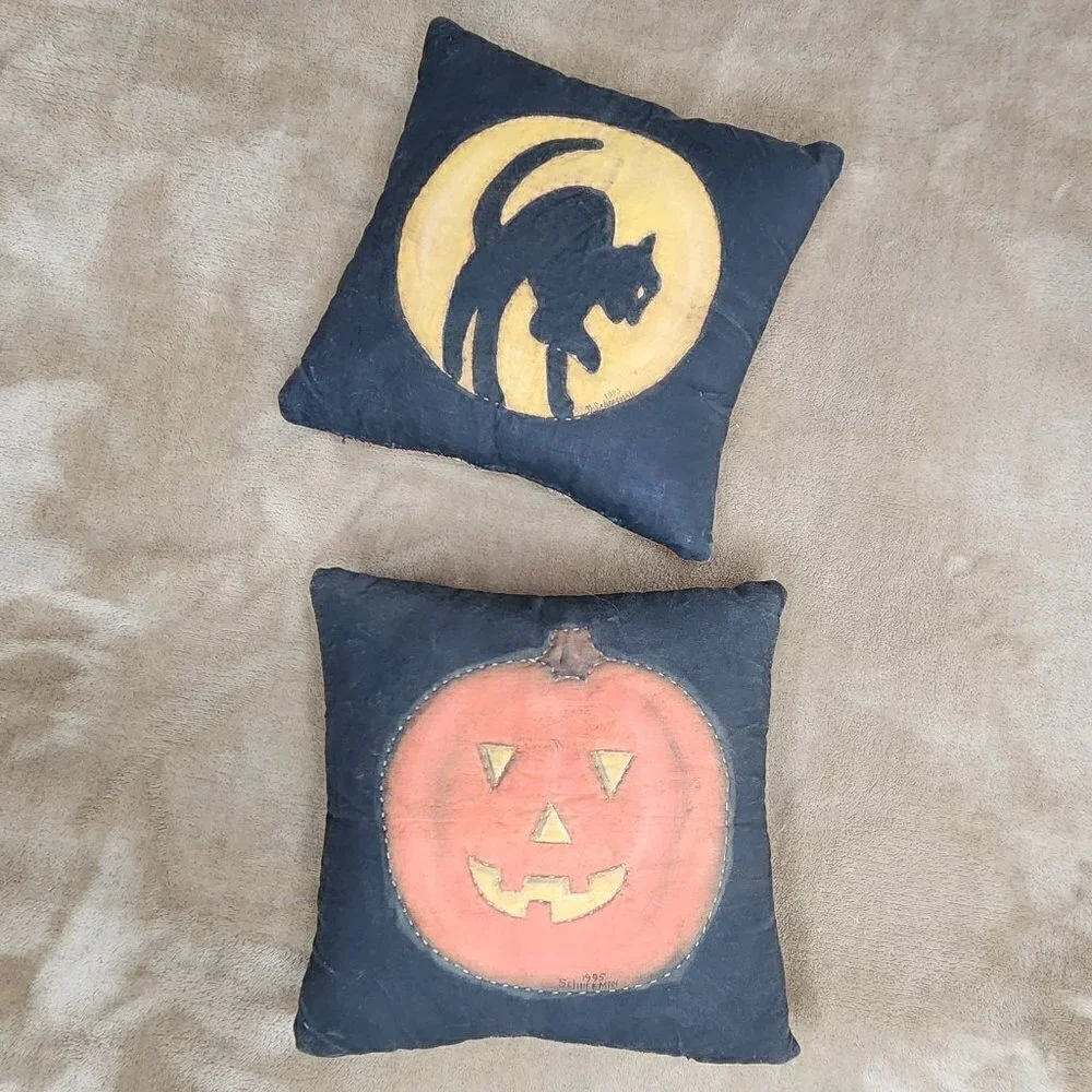 Vintage Folk Art Halloween Pillows (Bundle Only)